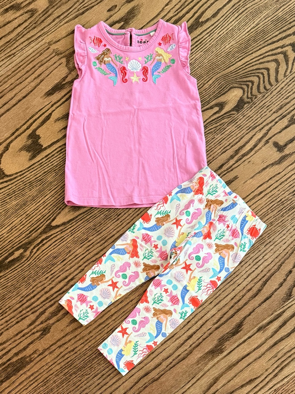 Carter's Pink Mermaid Tank Top with Colorful Sea Print Leggings